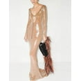 thumbnail image 1 of MesaSe Robe à Paillettes pour Femmes Découpes Col en V Robe de Bal Manches Longues Robe Scintillante Robe Midi de Soirée à Paillettes avec Fente, 1 of 7