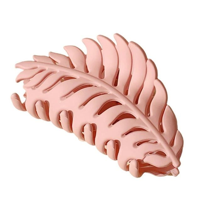 Hair Claw Clip Easy to Use Leaf Shape Matte Smooth Fasten Tightly Hair Clamp for Daily Wear