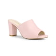 thumbnail image 1 of BLISSFUL STEP Édition Sandales Mules à Talon Bloc à Enfiler pour Femmes Rose 9,5, 1 of 7