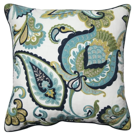 - Better Homes and Gardens Paisley Floral Accent Pillow, Green, 18
