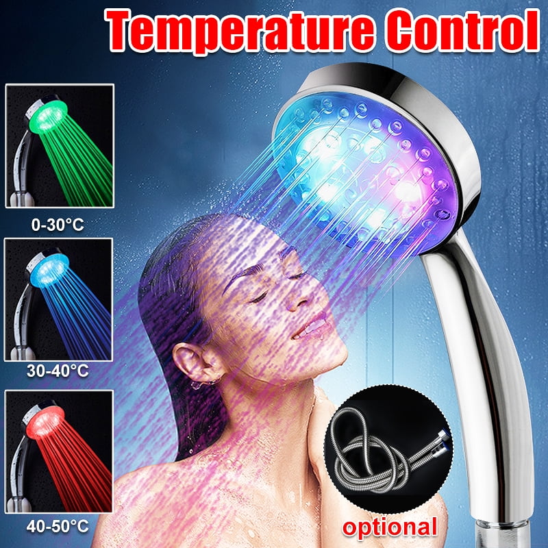 3 Mode Water Handheld Shower Head Automatic Changing 7 Colour LED 