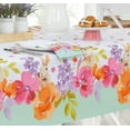 thumbnail image 6 of Newbridge Square Fabric Tablecloth, 52 x 52 inch, Rabbit Garden Flower Fields Border, 6 of 8