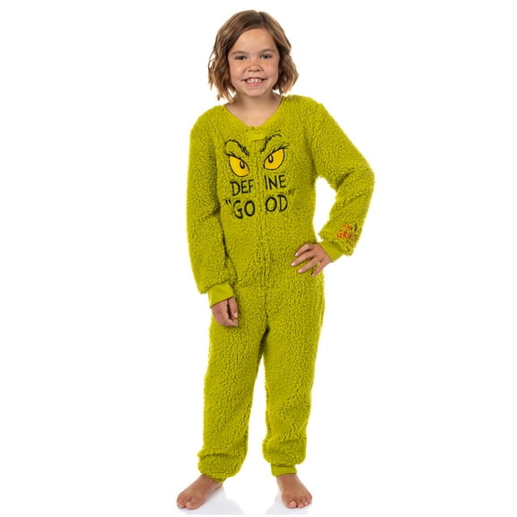 Dr. Seuss The Grinch Union Suit Define Good Kids One Piece Pajama Loungewear