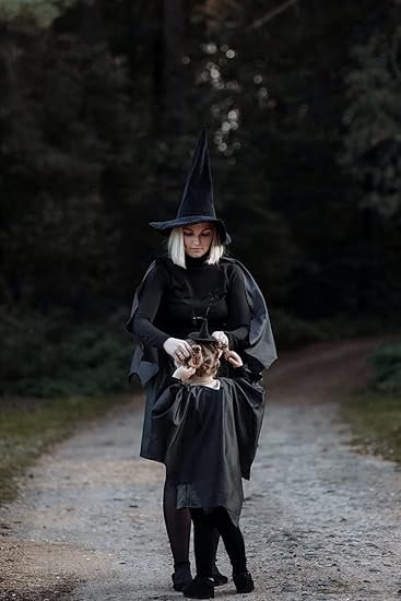 5 Pack Black Oxford Cloth Witch Hats for Halloween Costume and DIY Decoration