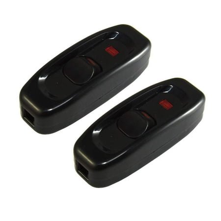Light Switch 2Pcs Appliance Switch On/Off Inline Cord Switch With Led Indicator For Table Lamp Desk Light Or Bed Lamp Ac 250V 10A (Black)
