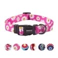 thumbnail image 1 of Collar de perro QQPETS ajustable con estampado suave de flores rosas para mascotas, 1 of 7
