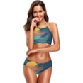 thumbnail image 4 of Dreamtimes Sunset Beach with Palm Tree Swimsuits Padded Bikini Sets Sexy Swimwear for Women, XX-Large, 4 of 7