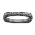 thumbnail image 1 of Sterling Silver Stackable Expressions Polished Black-plate Square Ring Size 5, 1 of 3