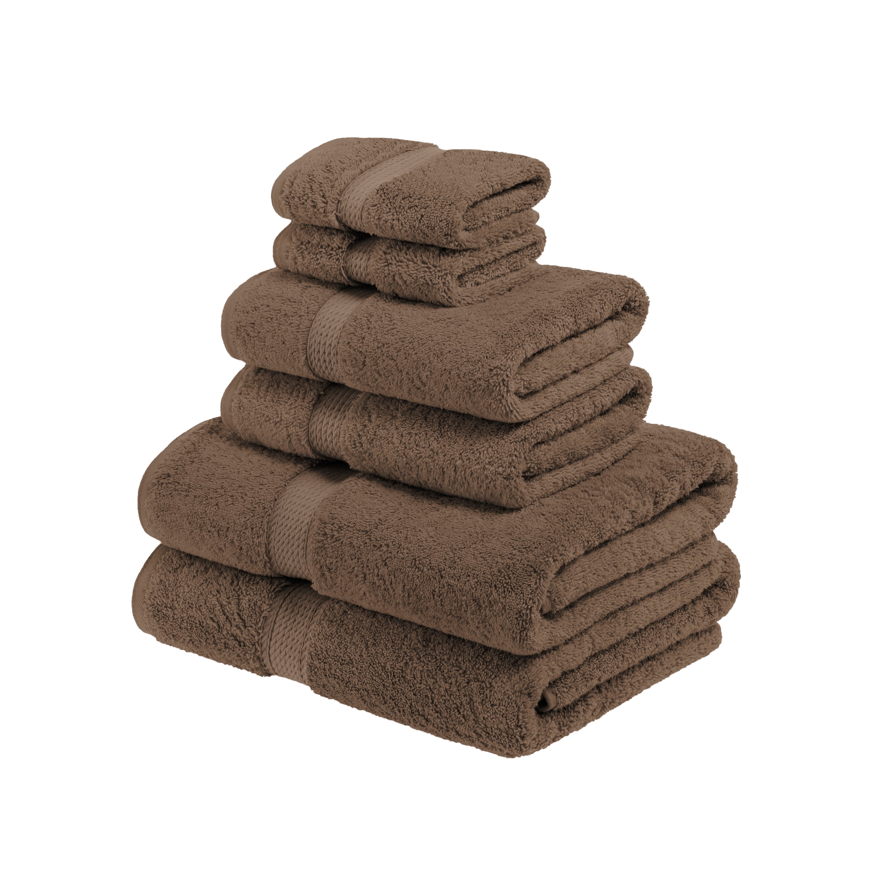 Premium Egyptian Cotton Highly Absorbent Assorted 6-Piece Plush Towel Set - 30" x 55", 20" x 30", 13" x 13"