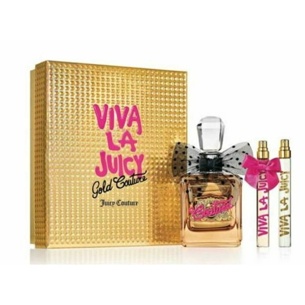 VIVA LA JUICY GOLD COUTURE 3 PIECE GIFT SET 3.4 oz EDP 2 5 ml EDP