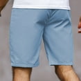 thumbnail image 5 of LNWUY Mens Solid Color Casual Shorts Elastic Waist Drawstring Shorts Outdoor Lightweight Comfort Breathable Summer Beach Shorts Light Blue XXL, 5 of 6