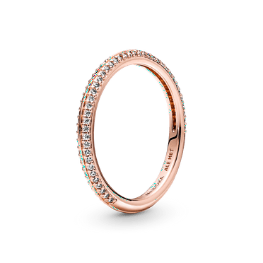 Pandora 14k Rose gold-plated ring with clear cubic zirconia size 64 ring 189679C01-64