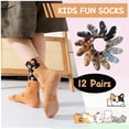thumbnail image 5 of 12 Pairs Baby Girls Grips Socks Kids Toddlers Infants Anti Slip Non Skid Funny Cartoon Crew Breathable Cotton Socks, 5 of 6