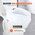 thumbnail image 3 of VEVOR Raised Toilet Seat, 6" Height Raised, 300 lbs Weight Capacity, Universal Toilet Seat Riser, Screw Rod Locking, with Toilet Seat, 3 of 9