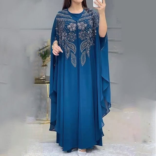 Robe Abaya Élégante à Manches Longues pour Femmes, Décontractée, pour Usage Quotidien, avec Design Confortable