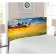 thumbnail image 2 of Poppy Flower Headboard, Freshening Sky View with Grass Poppies Against Sunset Horizon Countryside, Upholstered Decorative Metal Bed Headboard with Memory Foam, Twin Size, Red Green Blue, by Ambesonne, 2 of 4