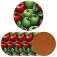 thumbnail image 2 of Fruit Set of 6 Round Coasters, Microfiber Leather Drink Coasters for Cups, 4.3x4.3 Inch Table Coasters, Coaster Set for Home and Office, 2 of 6