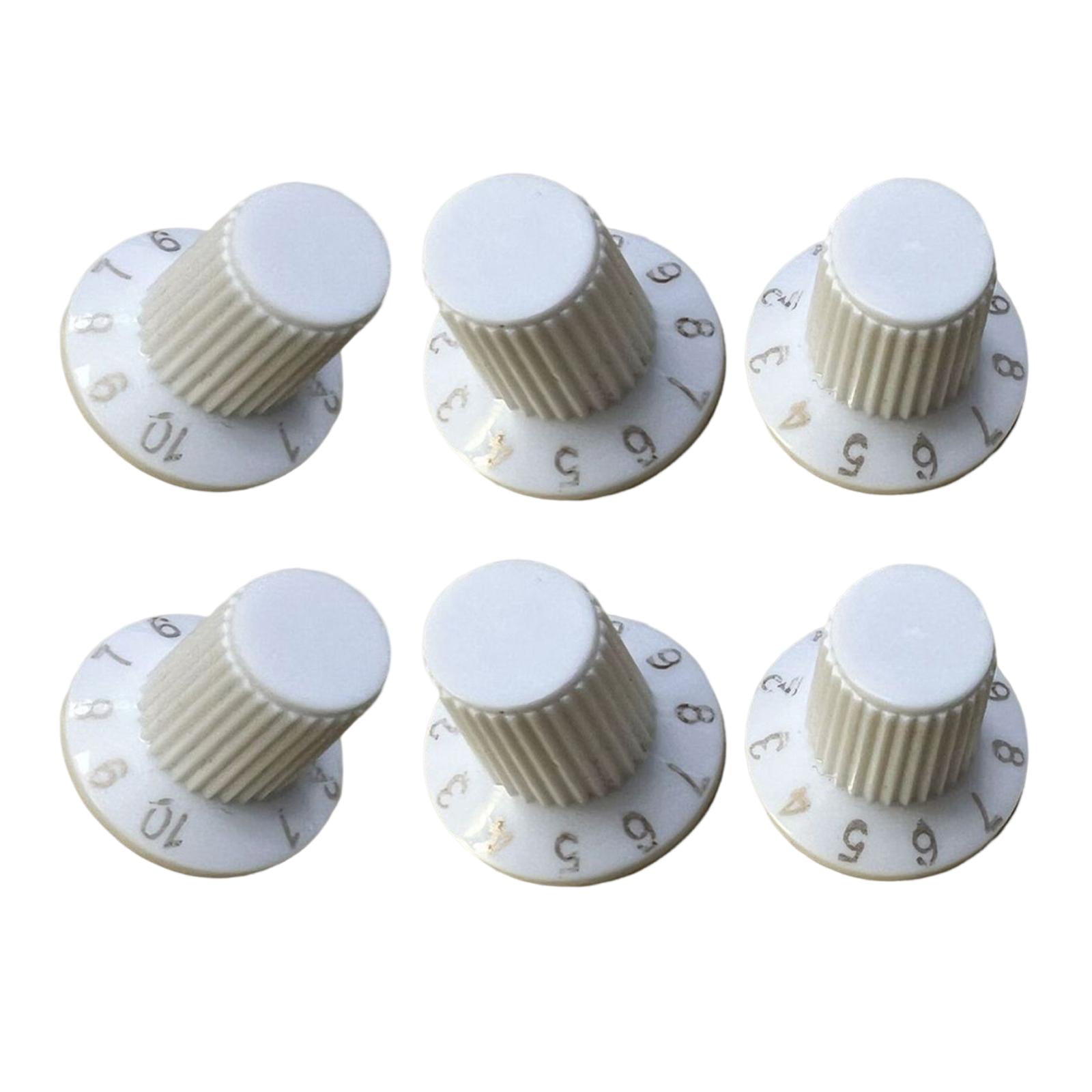 koolsoo 6 Pcs Bouton Audio Réglable Pièces de Rechange Bouton de Haut-Parleur Bouton de Potentiomètre Blanc