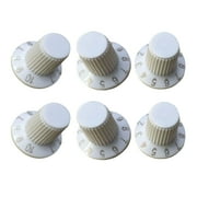 6 Pieces Audio Volume Switch Cap Knob Switch for Speakers Musical Instrument white