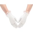 thumbnail image 4 of PIKADINGNIS Women Bridal Wedding Gloves Satin Short Opera Gloves Pearl Wrist Banquet Dress Gloves Fancy Party Floral Gloves, 4 of 6
