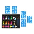 thumbnail image 2 of de maquillaje de pintura Fácil de lavar Colores de pintura facial con plantilla Juego de pintura corporal para disfrazarse Fiesta Adultos Jinwen Pintura de cara y cuerpo, 2 of 6