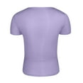 thumbnail image 6 of JIAYUE Women's T-Shirts Sexy Front V Neck Double Lined Short Sleeve Solid Color Slim Fit Crop Tee Leisure Female Tops, 6 of 7
