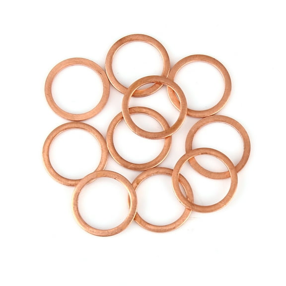 10pcs Copper Crush Washer Flat Sealing Gasket Ring Spacer for Car 14 x 18 x 1.5mm