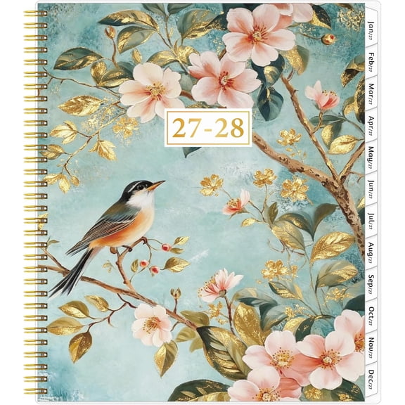 2027-2028 Monthly Planner, 2 Year Calendar Planner, Jan 2027 - Dec 2028, 8.5'' x 11'', Large Spiral Agenda, 24 Months, with Tabs &Pocket, Flexible Cover, Organizer for Office School
