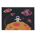 thumbnail image 1 of Space Cutting Board, Astronaut on the Moon and Rocket Satellites on Orbit Fun Journey Universe Cartoon, Decorative Tempered Glass Cutting and Serving Board, Large Size, Multicolor, by Ambesonne, 1 of 1
