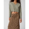 thumbnail image 2 of Liacowi Women Crop Tops Loose Long Sleeve Shirt Casual Pullovers Basic Streetwear Aesthetic Clothes, 2 of 5