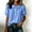 Blue, variant on Peter Pan Collar Shirt Women Cotton Linen Puff Short Sleeve Cute Peter Pan Collar Blouse Button Up Peasant Dressy Casual Summer Tops Preppy Clothes Linen Tops
