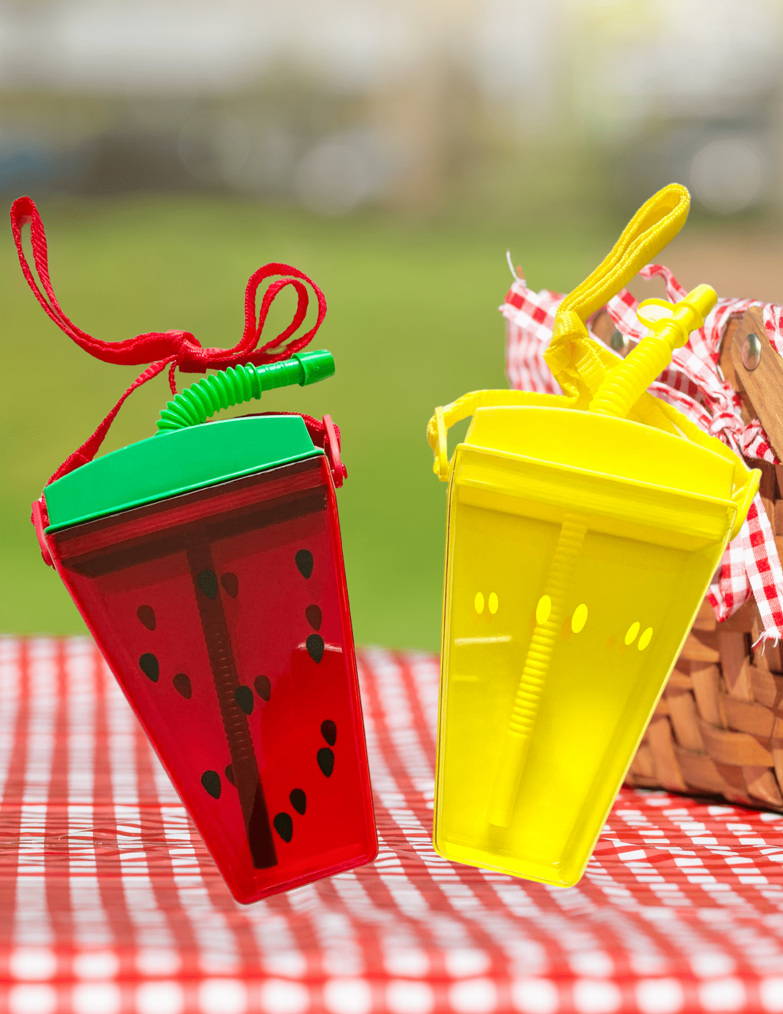 Fruit-Shaped Lemon & Watermelon Water Bottles – 6.8 x 4.7 in – Reusable, Fun, and Portable for Kids and Parties