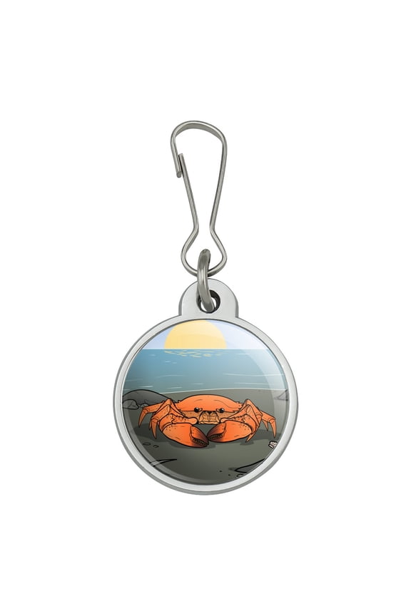 Crab On Beach Jacket Handbag Purse Luggage Backpack Zipper Pull Charm