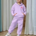 thumbnail image 5 of LIUYUNNN Kids Tracksuit Sets 2 Piece Long Sleeve Letter Light Purple Sweatshirt and Jogger Sweatpants Fall Winter Clothes Teen Girl Trendy Clothes 5-6 Years Boys Girls Fall and Winter Outfits, 5 of 6