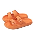 thumbnail image 2 of UDAUDU Womens Mens House Slippers Shower Sandals Comfortable Soft Beach Sole Thick Foam Double Buckle Adjustable Outdoor Shoe Orange 10 Wide, 2 of 6