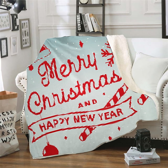 Agiferg Winter Christmas Pattern Wear Cap Home Blanket Children's Blanket Hooded Shawl