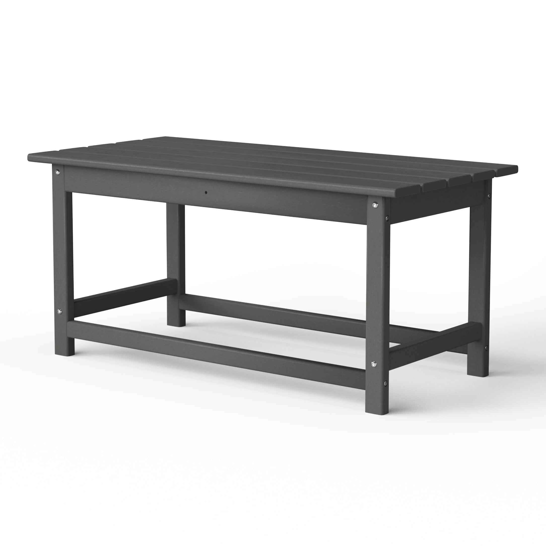Westin Outdoor 35" Inch Adirondack Coffee Table for Patio Backyard UV Weather Resistant HDPE Plastic, Gray
