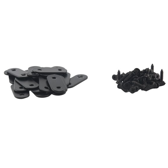 22 Pcs Straight Brace Brackets Stainless Steel Black Mending Plate Connector with Screws Flat for Wood