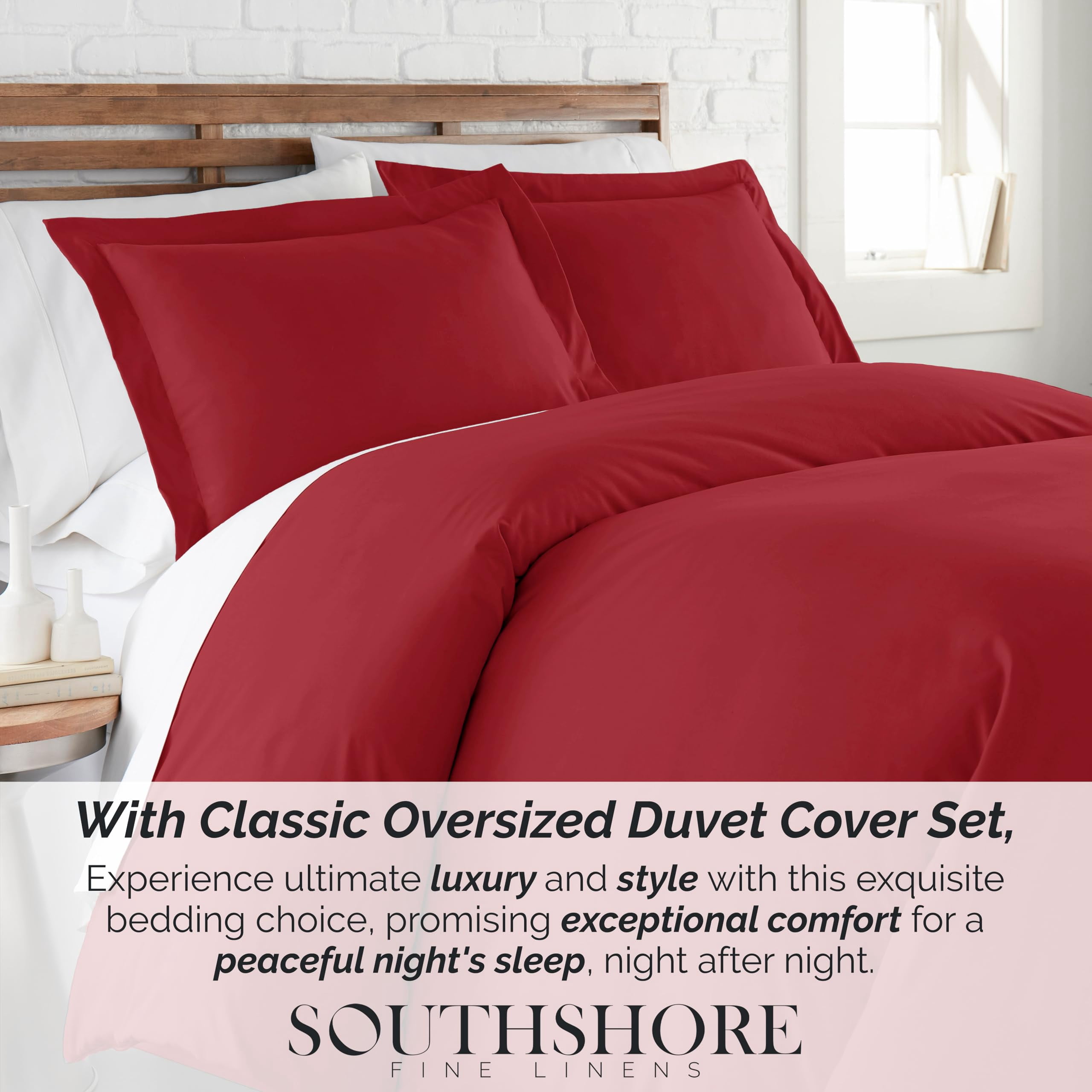 Southshore Fine Living, Inc. Premium Collection Oversized King Duvet Cover Set, Chili Pepper
