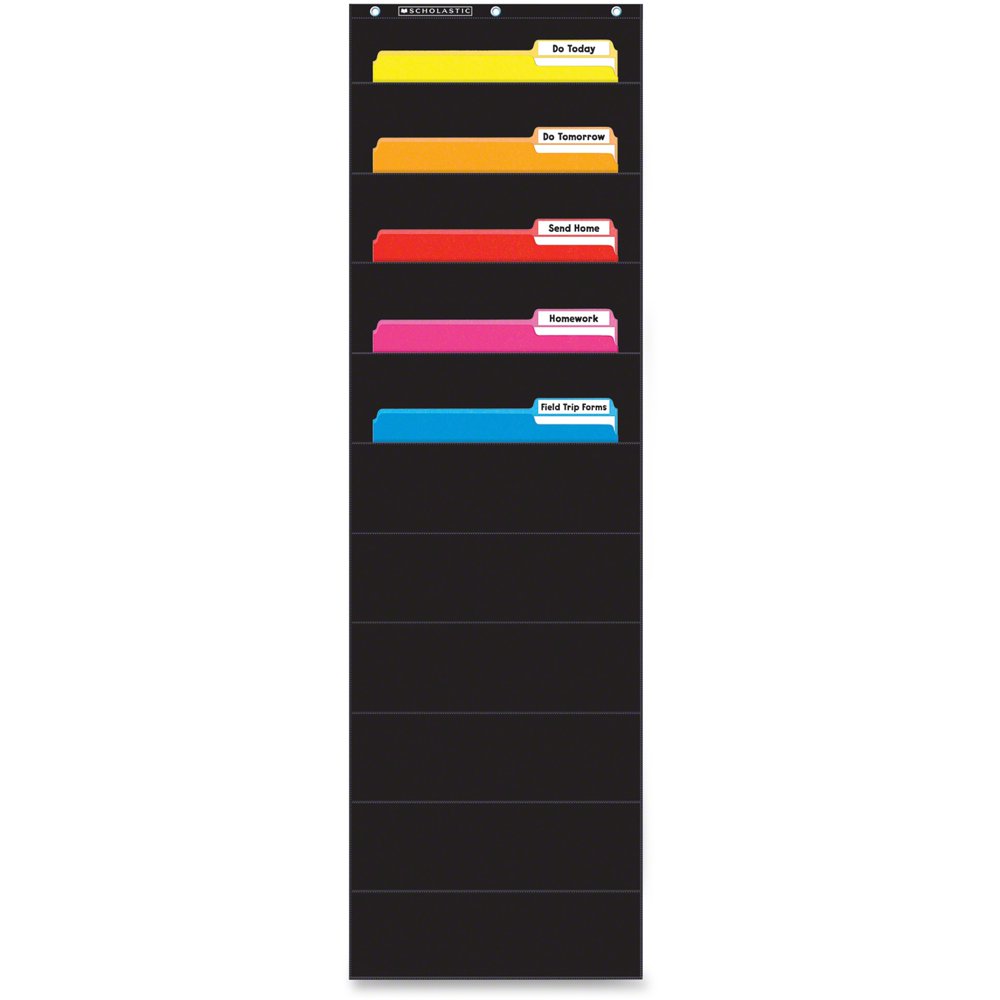 Scholastic Res. Grade K5 File Organizer Pocket Chart, Black, 1 Each