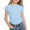 Light Blue, variant on Girl Tops Size 12 Letter Print Cowl Neck Shirt Short Sleeve T Shirts Loose Soft Back To School Season Clothes for Children