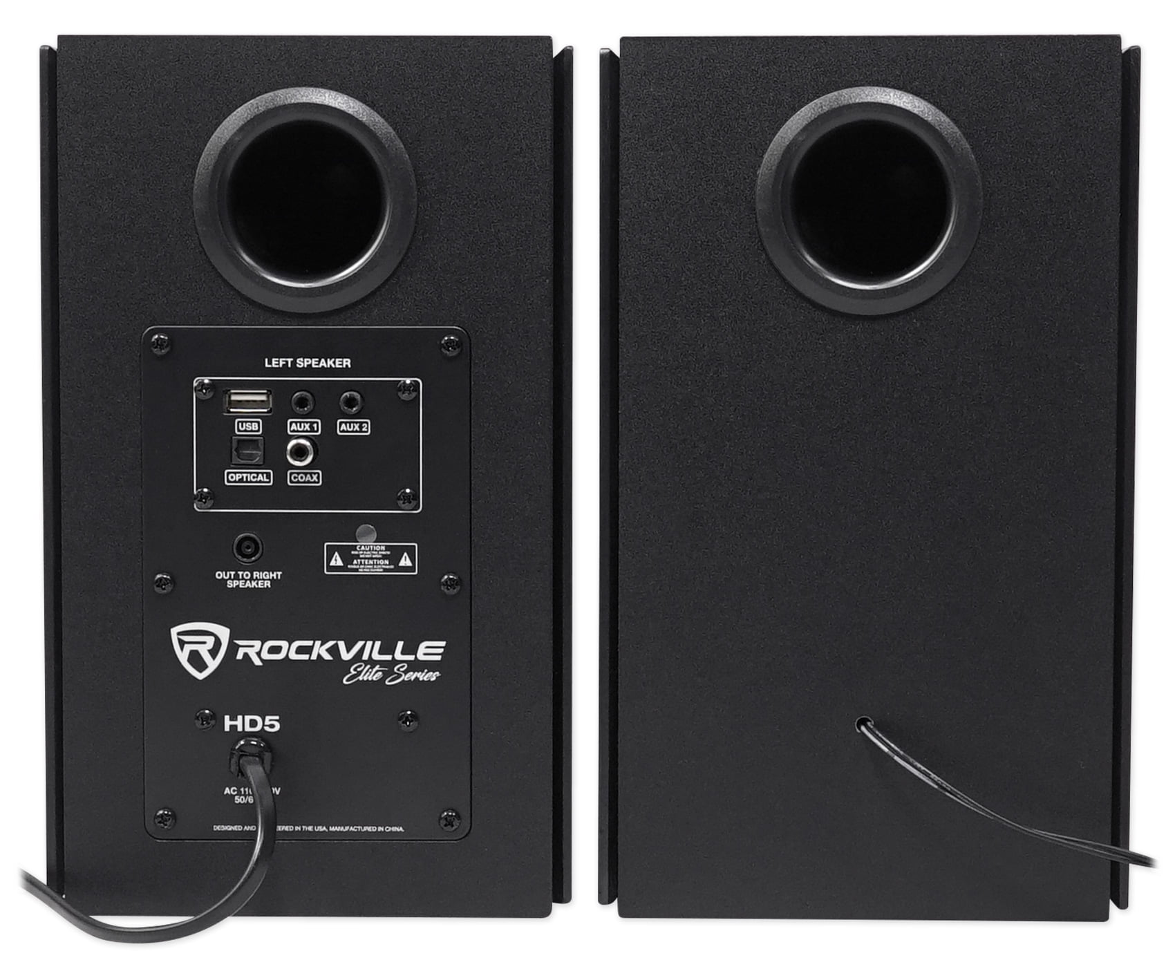 (2) Rockville HD5B 5" Powered Bookshelf Speakers Bluetooth Monitors w/37" Stands