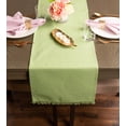 thumbnail image 3 of DII Solid Bright Green Heavyweight Fringed Table Runner, 3 of 7