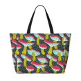 thumbnail image 2 of Sigee Green Mushroom Print Extra Large Waterproof Beach Travel Bag with Zipper - Durable and Versatile for Vacation, Gym, and Daily Use, 2 of 7