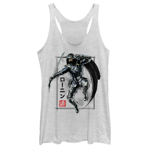 Women's Marvel Avengers: Endgame Ronin Streak Racerback Tank Top White Heather Medium