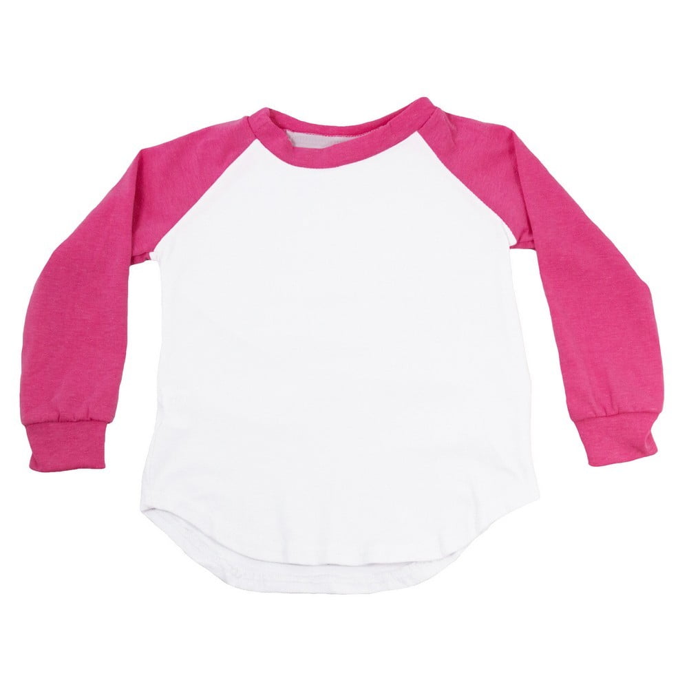 Unisex Baby Hot Pink Two Tone Long Sleeve Raglan Baseball T-Shirt ...