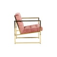 thumbnail image 4 of LeisureMod Lexington Fabric Upholstered and Button Tufted Accent Chair Armchair With Gold Frame in Royal Rose, 4 of 6