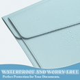 thumbnail image 4 of Uxcell PU Hard Leather A4 File Folder, Document Holder Waterproof Envelope Folder Cases with Snap Closure Lake Blue, 4 of 7