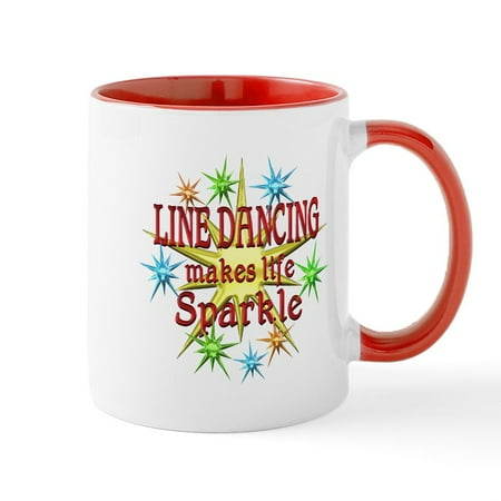 

CafePress - Line Dancing Sparkles Mug - 11 oz Ceramic Mug - Novelty Coffee Tea Cup