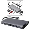 thumbnail image 4 of Hub usb, adaptador usb, hub 10 en un con Ethernet , 4K , VGA, puertos USB 3,0, puerto de carga PD, lector de tarjetas, Puerto Audio jinwen Adaptador de Dongle Hub USB C, 4 of 8